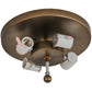 Meyda Lighting Leaping Bass 22" 4-Light Antique Copper Flush Mount Light With Beige Tawnyrock Idalight Shade Glass