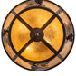 Meyda Lighting Leaping Bass 22" 4-Light Cafe Noir Flush Mount Light With Amber Mica Shade Glass