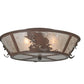 Meyda Lighting Leaping Bass 22" 4-Light Cafe Noir Flush Mount Light With Silver Mica Shade Glass