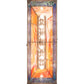 Meyda Lighting Leaping Bass 48" 6-Light Galvinized Island Pendant Light With Orange & Blue Shade Glass