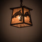 Meyda Lighting Leaping Trout 10" Antique Copper Mini Pendant Light With Silver Mica Shade Glass
