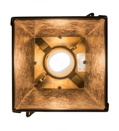 Meyda Lighting Leaping Trout 10" Antique Copper Mini Pendant Light With Silver Mica Shade Glass
