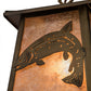 Meyda Lighting Leaping Trout 10" Antique Copper Mini Pendant Light With Silver Mica Shade Glass