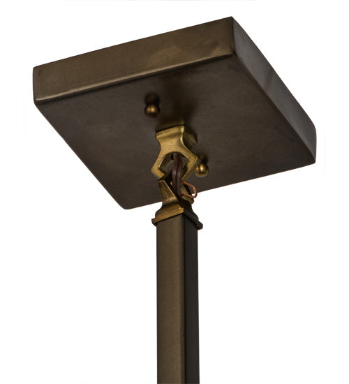 Meyda Lighting Leaping Trout 10" Antique Copper Mini Pendant Light With Silver Mica Shade Glass