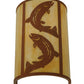 Meyda Lighting Leaping Trout 12" Earth Vanity Light With Beige Art Shade Glass