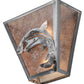 Meyda Lighting Leaping Trout 13" 2-Light Industrial Steel Wall Sconce With Silver Mica Shade Glass