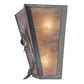 Meyda Lighting Leaping Trout 13" 2-Light Industrial Steel Wall Sconce With Silver Mica Shade Glass