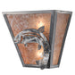 Meyda Lighting Leaping Trout 13" 2-Light Industrial Steel Wall Sconce With Silver Mica Shade Glass
