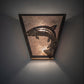 Meyda Lighting Leaping Trout 13" 2-Light Light Burnished Antique Copper Wall Sconce With Silver Mica Shade Glass