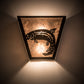 Meyda Lighting Leaping Trout 13" 2-Light Textured Black Wall Sconce With Silver Mica Shade Glass