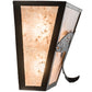 Meyda Lighting Leaping Trout 13" 2-Light Textured Black Wall Sconce With Silver Mica Shade Glass