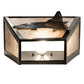 Meyda Lighting Leaping Trout 13" 2-Light Timeless Bronze Wall Sconce With Silver Mica Shade Glass