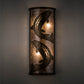 Meyda Lighting Leaping Trout 13" 4-Light Antique Copper Wall Sconce With Silver Shade Glass