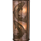 Meyda Lighting Leaping Trout 13" 4-Light Antique Copper Wall Sconce With Silver Shade Glass