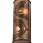 Meyda Lighting Leaping Trout 13" 4-Light Antique Copper Wall Sconce With Silver Shade Glass