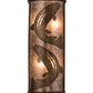 Meyda Lighting Leaping Trout 13" 4-Light Antique Copper Wall Sconce With Silver Shade Glass