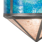 Meyda Lighting Leaping Trout 14" 2-Light Industrial Steel Wall Sconce With Blue Green Art & Silver Mica Shade Glass