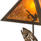 Meyda Lighting Leaping Trout 21" 2-Light Antique Copper Table Lamp With Amber Mica Shade Glass