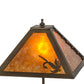 Meyda Lighting Leaping Trout 21" 2-Light Antique Copper Table Lamp With Amber Mica Shade Glass