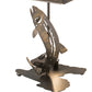 Meyda Lighting Leaping Trout 21" 2-Light Antique Copper Table Lamp With Silver Mica Shade Glass