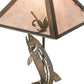 Meyda Lighting Leaping Trout 21" 2-Light Antique Copper Table Lamp With Silver Mica Shade Glass