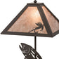 Meyda Lighting Leaping Trout 22" 2-Light Oil Rubbed Bronze Table Lamp With Silver Mica Shade Glass