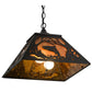 Meyda Lighting Leaping Trout 22" 2-Light Textured Black Pendant Light With Amber Mica Shade Glass