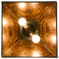 Meyda Lighting Leaping Trout 22" 2-Light Textured Black Pendant Light With Amber Mica Shade Glass