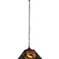Meyda Lighting Leaping Trout 22" 2-Light Textured Black Pendant Light With Amber Mica Shade Glass