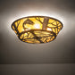 Meyda Lighting Leaping Trout 22" 4-Light Antique Copper Flush Mount Light With Amber Mica Shade Glass