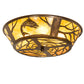 Meyda Lighting Leaping Trout 22" 4-Light Antique Copper Flush Mount Light With Amber Mica Shade Glass