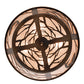 Meyda Lighting Leaping Trout 22" 4-Light Light Burnished Antique Copper Semi-flush Mount Light With Silver Mica Shade Glass