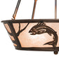 Meyda Lighting Leaping Trout 22" 4-Light Light Burnished Antique Copper Semi-flush Mount Light With Silver Mica Shade Glass