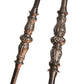 Meyda Lighting Leaping Trout 22" 4-Light Light Burnished Antique Copper Semi-flush Mount Light With Silver Mica Shade Glass