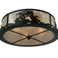 Meyda Lighting Leaping Trout 22" 4-Light Textured Black Flush Mount Light With Silver Mica Shade Glass