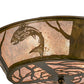 Meyda Lighting Leaping Trout 22" Antique Copper Flushmount With Silver Mica Shade Glass