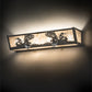 Meyda Lighting Leaping Trout 24" 4-Light Nickel Vanity Light With Silver Mica Shade Glass