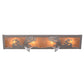 Meyda Lighting Leaping Trout 24" 4-Light Nickel Vanity Light With Silver Mica Shade Glass