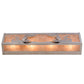 Meyda Lighting Leaping Trout 24" 4-Light Nickel Vanity Light With Silver Mica Shade Glass