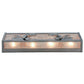 Meyda Lighting Leaping Trout 24" 4-Light Steel Vanity Light With Silver Mica Shade Glass