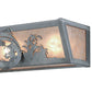 Meyda Lighting Leaping Trout 24" 4-Light Steel Vanity Light With Silver Mica Shade Glass