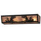 Meyda Lighting Leaping Trout 24" 4-Light Textured Black Vanity Light With Silver Mica Shade Glass