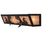 Meyda Lighting Leaping Trout 24" 4-Light Textured Black Vanity Light With Silver Mica Shade Glass