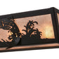 Meyda Lighting Leaping Trout 24" 4-Light Textured Black Vanity Light With Silver Mica Shade Glass