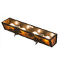 Meyda Lighting Leaping Trout 24" 4-Light Timeless Bronze Vanity Light With Amber Mica Shade Glass