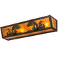 Meyda Lighting Leaping Trout 24" 4-Light Timeless Bronze Vanity Light With Amber Mica Shade Glass