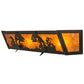 Meyda Lighting Leaping Trout 24" 4-Light Timeless Bronze Vanity Light With Amber Mica Shade Glass