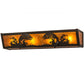 Meyda Lighting Leaping Trout 24" 4-Light Timeless Bronze Vanity Light With Amber Mica Shade Glass