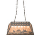 Meyda Lighting Leaping Trout 33" 6-Light Industrial Steel Island Pendant Light With Silver Mica Shade Glass