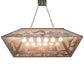 Meyda Lighting Leaping Trout 33" 6-Light Industrial Steel Island Pendant Light With Silver Mica Shade Glass